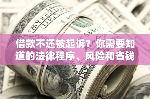 济南借款不还被起诉？你需要知道的法律程序、风险和省钱技巧